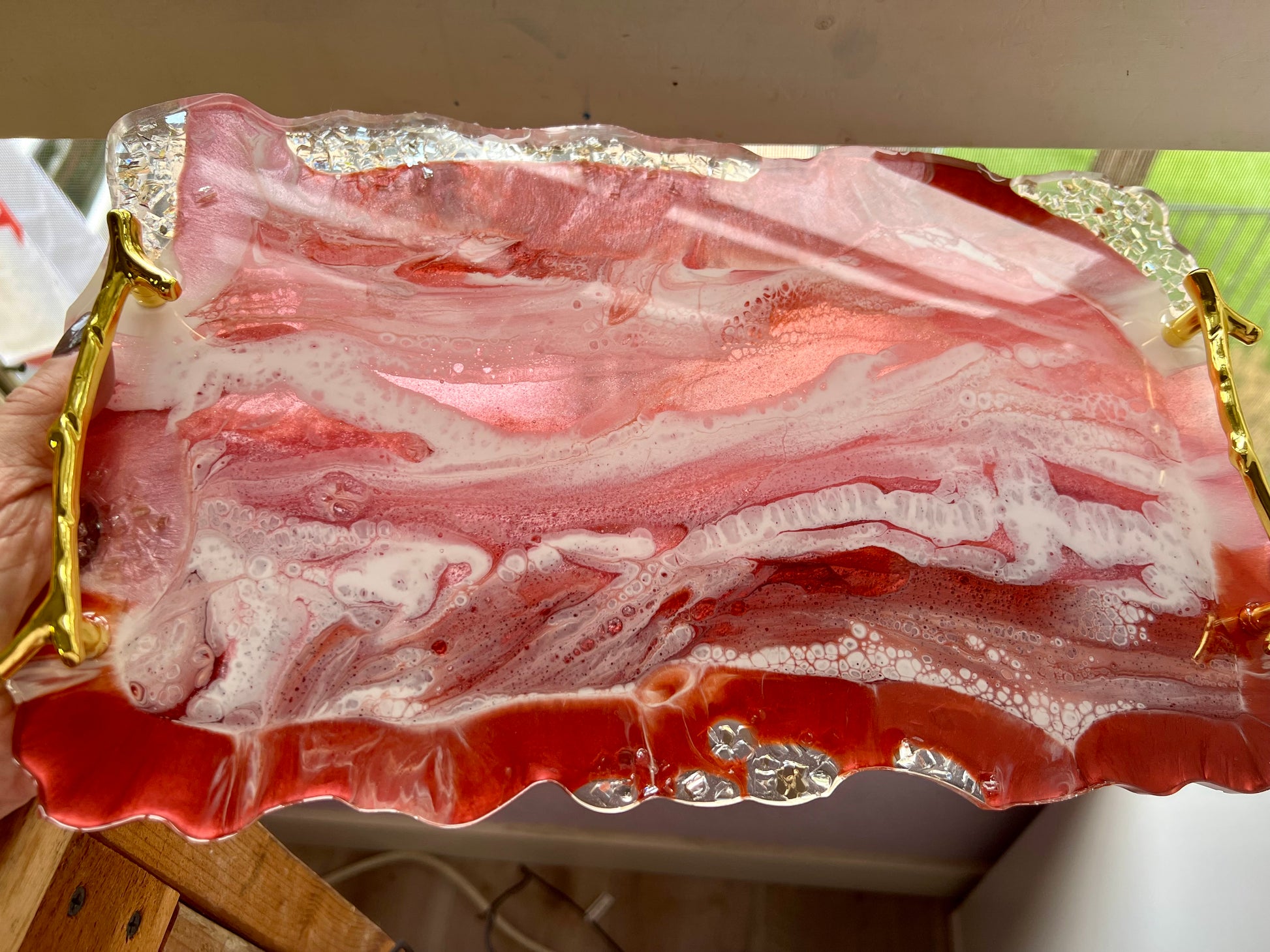 a large piece of meat sitting on top of a table