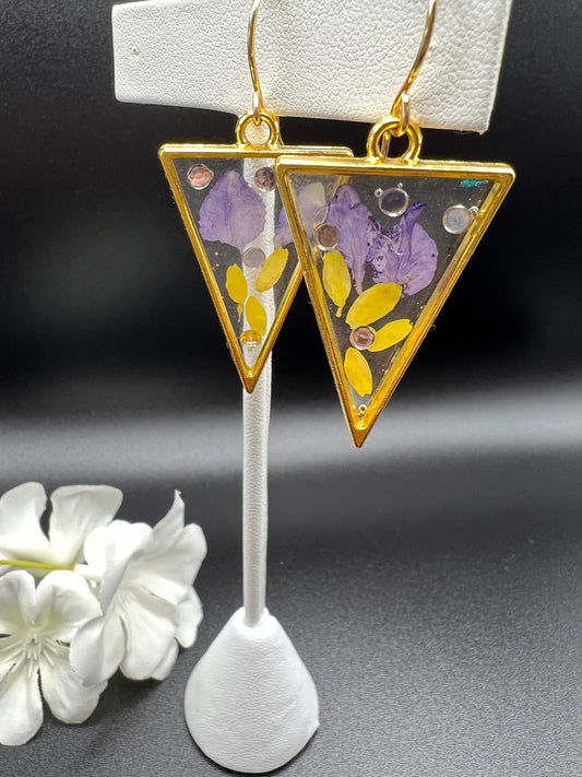 Triangle Resin Dangle Earrings